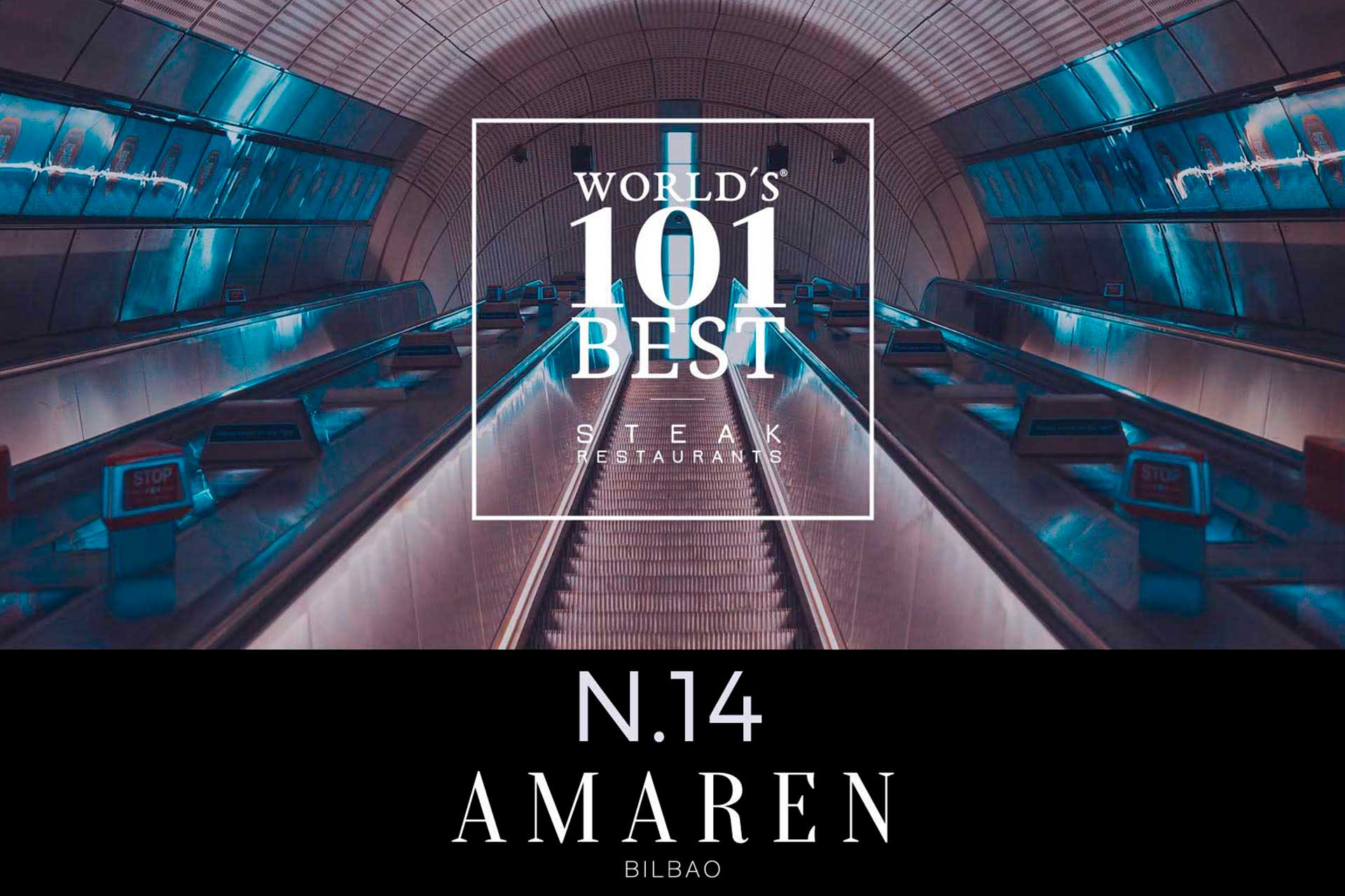 Amaren Nº14 en la lista World´s 101 Best Steak Restaurants 2023 - Premio - Restaurante Amaren - Bilbao
