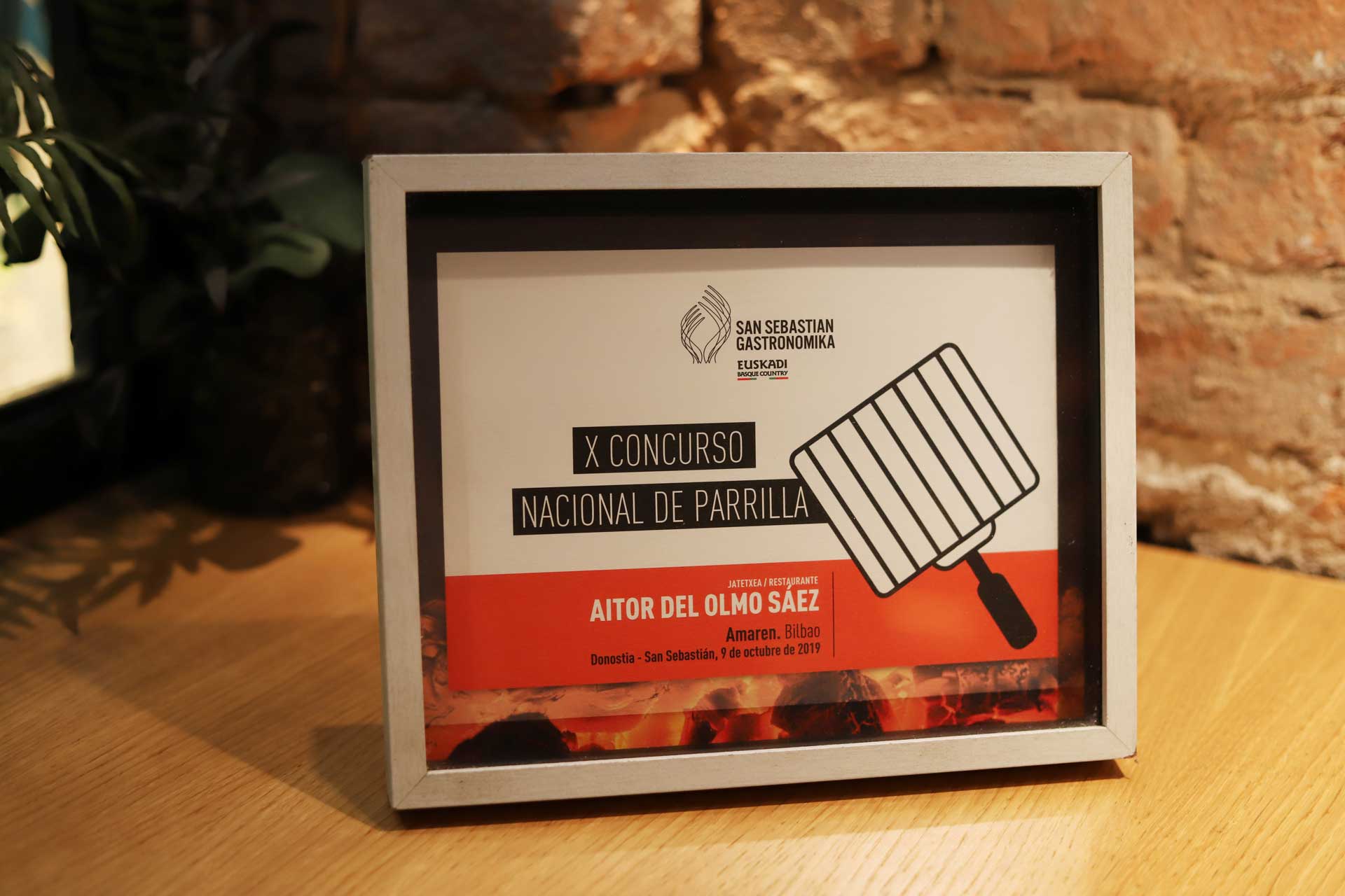 Premio Concurso Nacional Parrilla - Premio - Restaurante Amaren - Bilbao